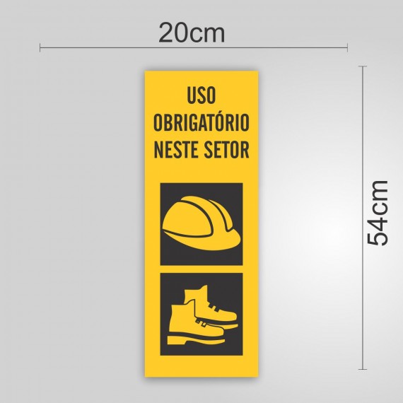PLACA PVC ADESIVADO 20cmX54cm - SINALIZAÇÃO EPI