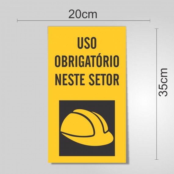 PLACA PVC ADESIVADO 20cmX35cm - SINALIZAÇÃO EPI