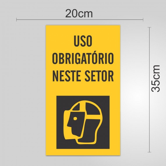 PLACA PVC ADESIVADO 20cmX35cm - SINALIZAÇÃO EPI