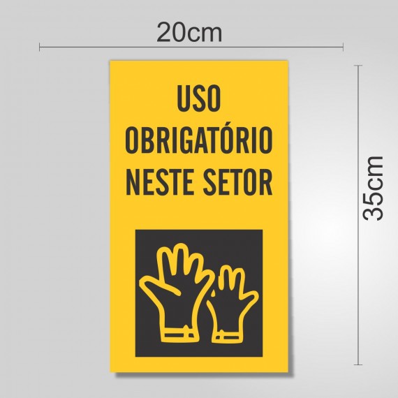 PLACA PVC ADESIVADO 20cmX35cm - SINALIZAÇÃO EPI