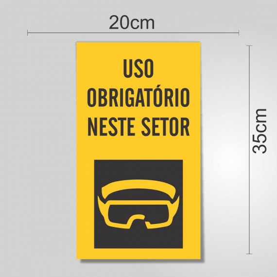 PLACA PVC ADESIVADO 20cmX35cm - SINALIZAÇÃO EPI
