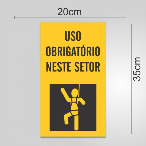 PLACA PVC ADESIVADO 20cmX35cm - SINALIZAÇÃO EPI