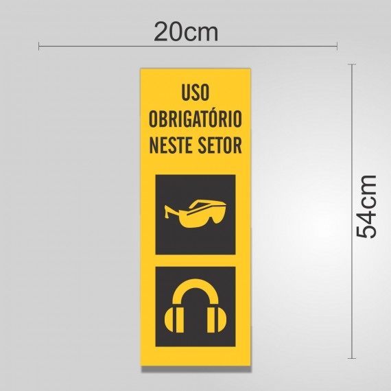 PLACA PVC ADESIVADO 20cmX54cm - SINALIZAÇÃO EPI
