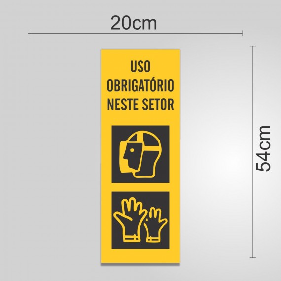 PLACA PVC ADESIVADO 20cmX54cm - SINALIZAÇÃO EPI