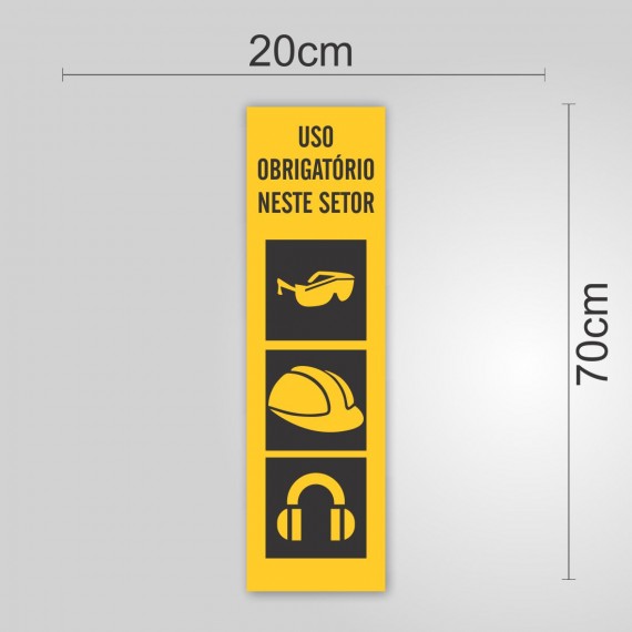 PLACA PVC ADESIVADO 20cmX70cm - SINALIZAÇÃO EPI