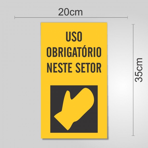 PLACA PVC ADESIVADO 20cmX35cm - SINALIZAÇÃO EPI