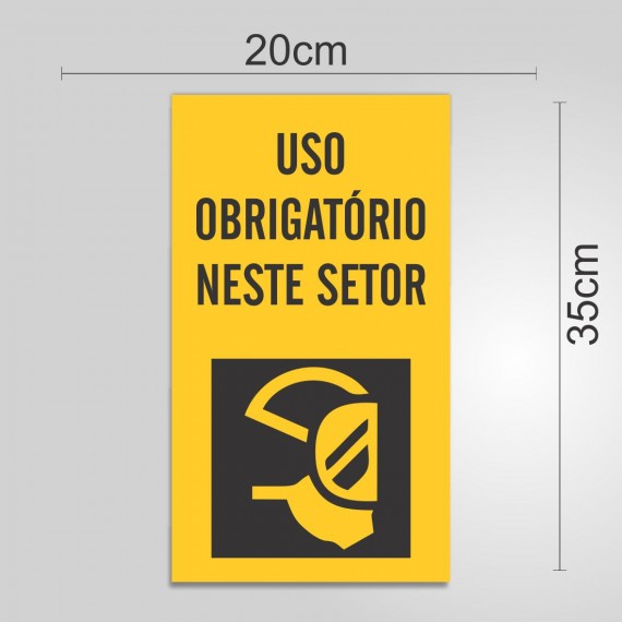 PLACA PVC ADESIVADO 20cmX35cm - SINALIZAÇÃO EPI