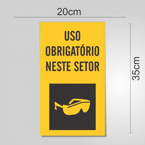 PLACA PVC ADESIVADO 20cmX35cm - SINALIZAÇÃO EPI
