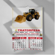 Calendário de parede 21x29,7 cm com 12 lâminas