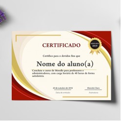 Certificado A4 Vergê Branco 220gr 4x1 cores