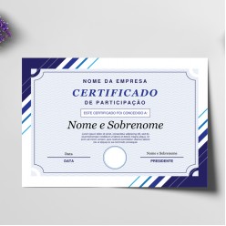 Certificado A4 Vergê Branco 220gr 4x0 cores