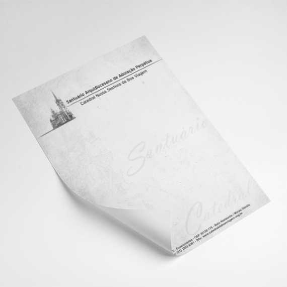 Timbrado 21x29,7 cm - Preto e branco - Apergaminhado ou Reciclato 90 gr