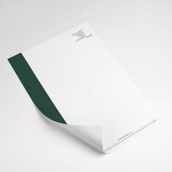 Timbrado 21x29,7 cm - 2 cores - Apergaminhado ou Reciclato 90 gr