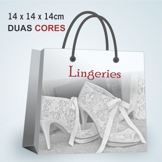 Sacola Papel Pequena Quadrada Personalizada - 2 cores - 100 un.