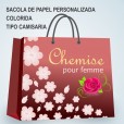Sacola Papel 26cmx35cm PERSONALIZADA - COLORIDA - 100 un.