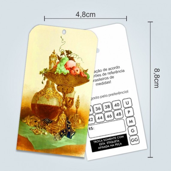 Tag 4,8x8,8 cm - Couché fosco 300 gr com corte especial